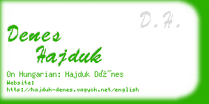 denes hajduk business card